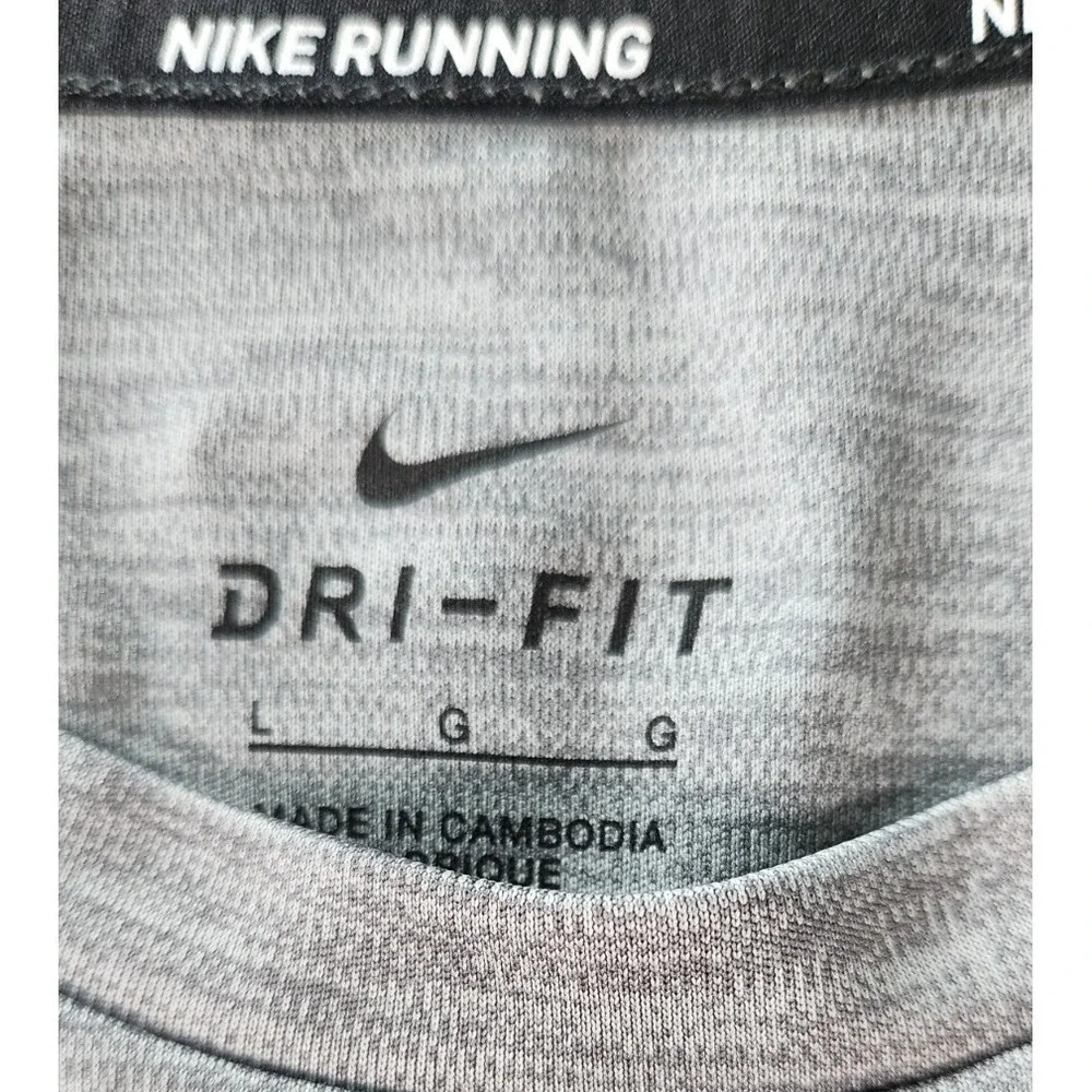 Nike Dri‑Fit Running T‑Shirt Men's L • Gray Mesh Back Athletic Top